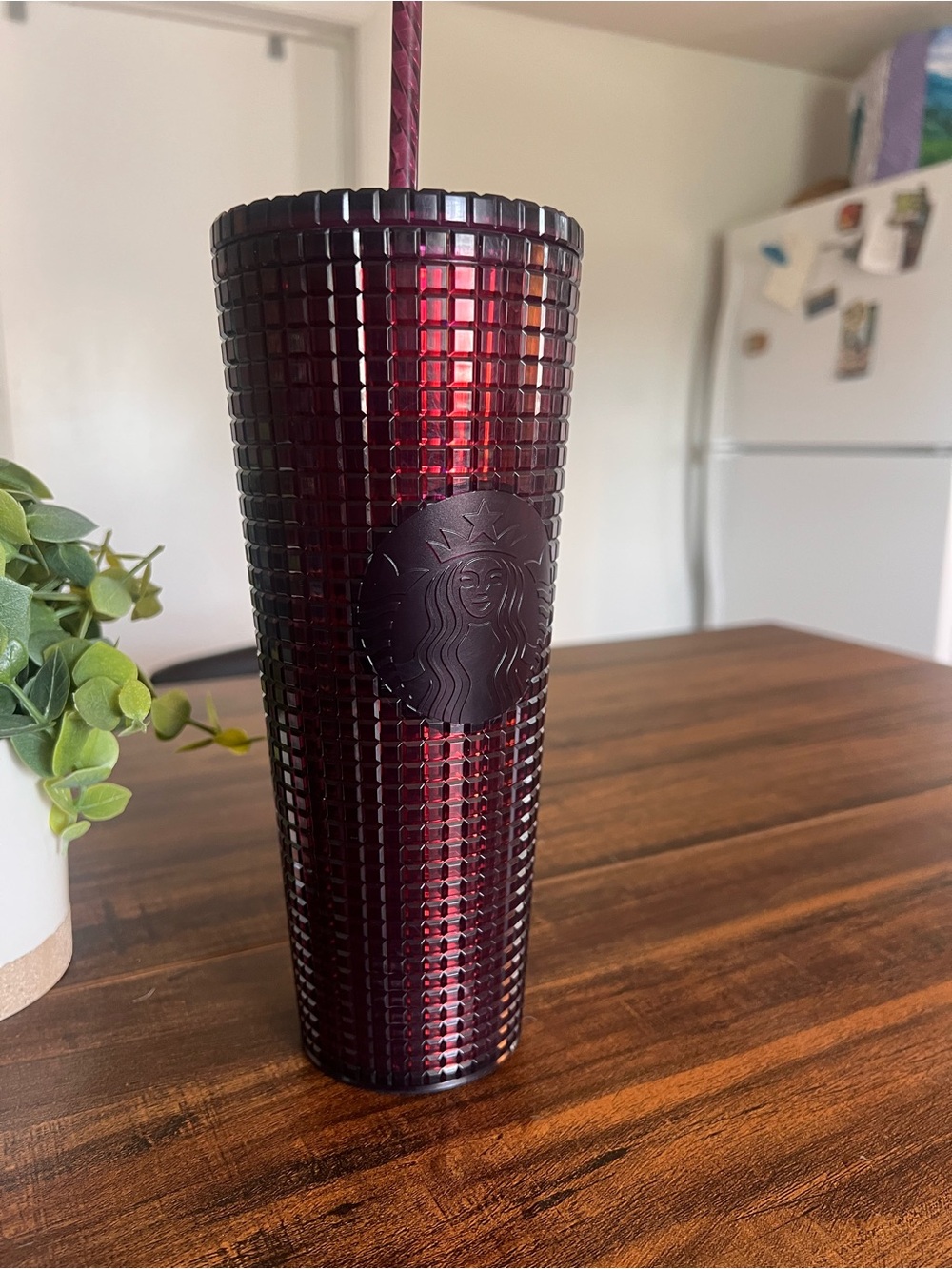 Starbucks Burgundy Studded Reusable Tumbler with Straw